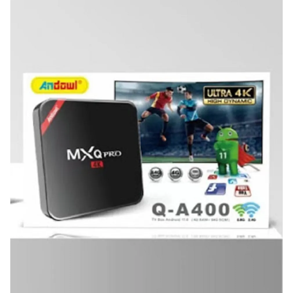 SMART TV BOX 4K ANDROID Q-A400 4K 5G MXQ PRO WIFI 4G 64GB QUAD CORE