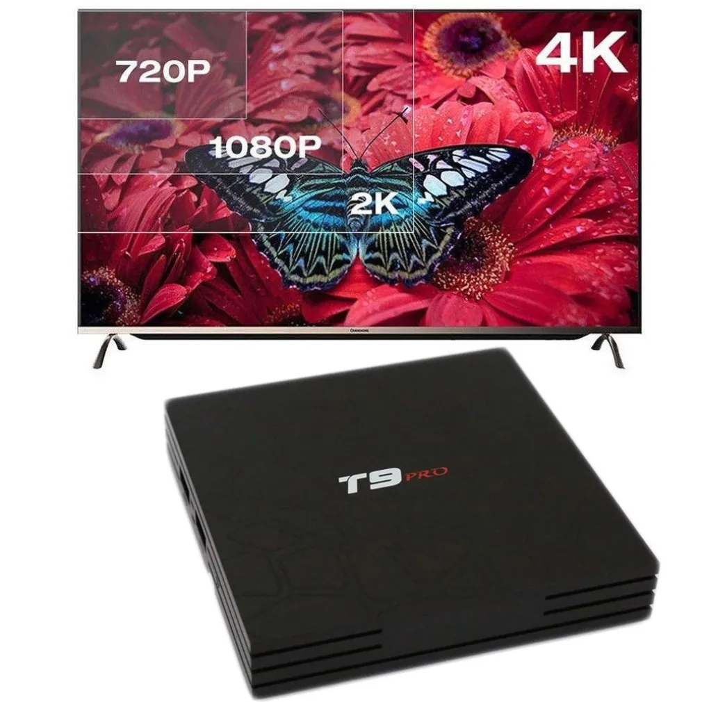 SMART TV BOX T9 PRO ANDROID 7.1.2 4GB RAM 32GB 4K IPTV GPU 5 CORE QUAD WIFI