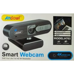 SMART WEBCAM 4K H703 CON MICROFONO INTEGRATO PER VIDEOCHIAMATE TRASMISSIONI LIVE