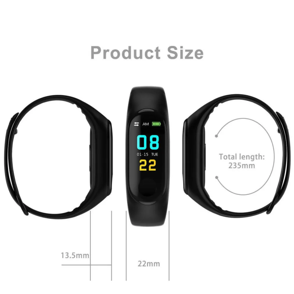 SMARTWATCH BRACCIALE OROLOGIO BLUETOOTH CARDIOFREQUENZIMETRO CONTAPASSI FITNESS