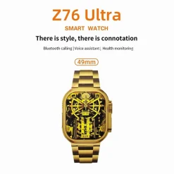 SMARTWATCH OROLOGIO INTELLIGENTE 49MM LUXURY GOLD WATCH BT5.0 WIRELESS Z76 ULTRA