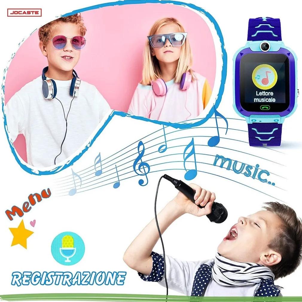 SMARTWATCH PER BAMBINI OROLOGIO DIGITALE TOUCH SUPPORTO SIM GIOCHI IDEA REGALO