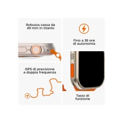SMARTWATCH S9 ULTRA 49 MM CINTURINO IN SILICONE OROLOGIO DIGITALE CONTAPASSI