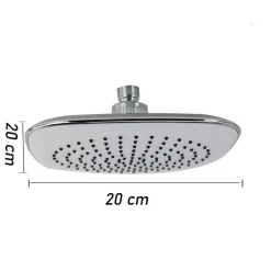 SOFFIONE DOCCIA BAGNO QUADRATO 20X20CM ABS EFFETTO PIOGGIA 52213 FILTRO ANTICALCARE