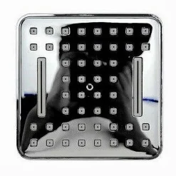 SOFFIONE DOCCIA QUADRATO 10 CM UGELLI FORI BAGNO MISCELATORE CON ATTACCHI 69285