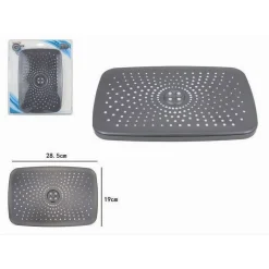 SOFFIONE DOCCIA RETTANGOLARE UGELLI FORI BAGNO MISCELATORE GRIGIO 28.5X19CM 87129