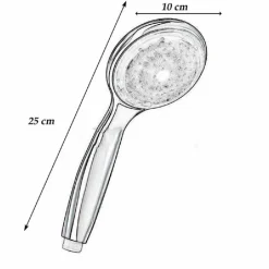 SOFFIONE LED RGB DOCCETTA A TELEFONO 25 CM CROMOTERAPIA DOCCIA EMOZIONALE 79899