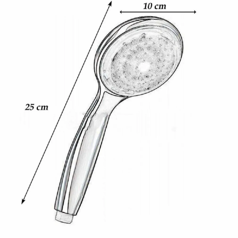 SOFFIONE LED RGB DOCCETTA A TELEFONO 25 CM CROMOTERAPIA DOCCIA EMOZIONALE 79899
