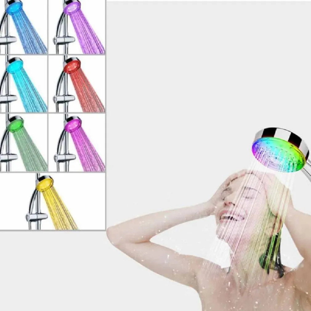 SOFFIONE LED RGB DOCCETTA A TELEFONO 25 CM CROMOTERAPIA DOCCIA EMOZIONALE 79899