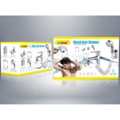 SOFFIONE TELEFONO DOCCIA PER RUBINETTO BAGNO CUCINA CON SPIRALE ELASTICA Q-HS1