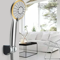 SOFFIONEE DOCCIA UNIVERSALE ANTICALCARE CON 3 FUNZIONI FISSAGGIO A PARETE MURO