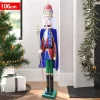 SOLDATO SCHIACCIANOCI DI NATALE IN LEGNO ALTEZZA 106CM DECORAZIONI NATALIZIE
