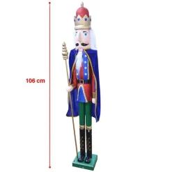 SOLDATO SCHIACCIANOCI DI NATALE IN LEGNO ALTEZZA 106CM DECORAZIONI NATALIZIE