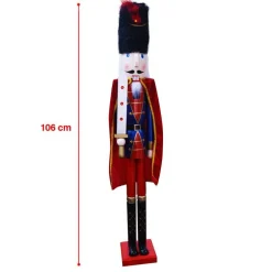 SOLDATO SCHIACCIANOCI DI NATALE IN LEGNO ALTEZZA 106 CM DECORAZIONI NATALIZIE