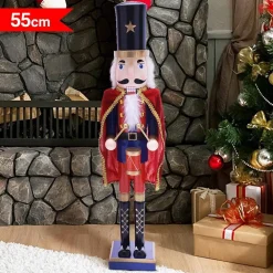 SOLDATO SCHIACCIANOCI DI NATALE IN LEGNO ALTEZZA 55 CM DECORAZIONI NATALIZIE