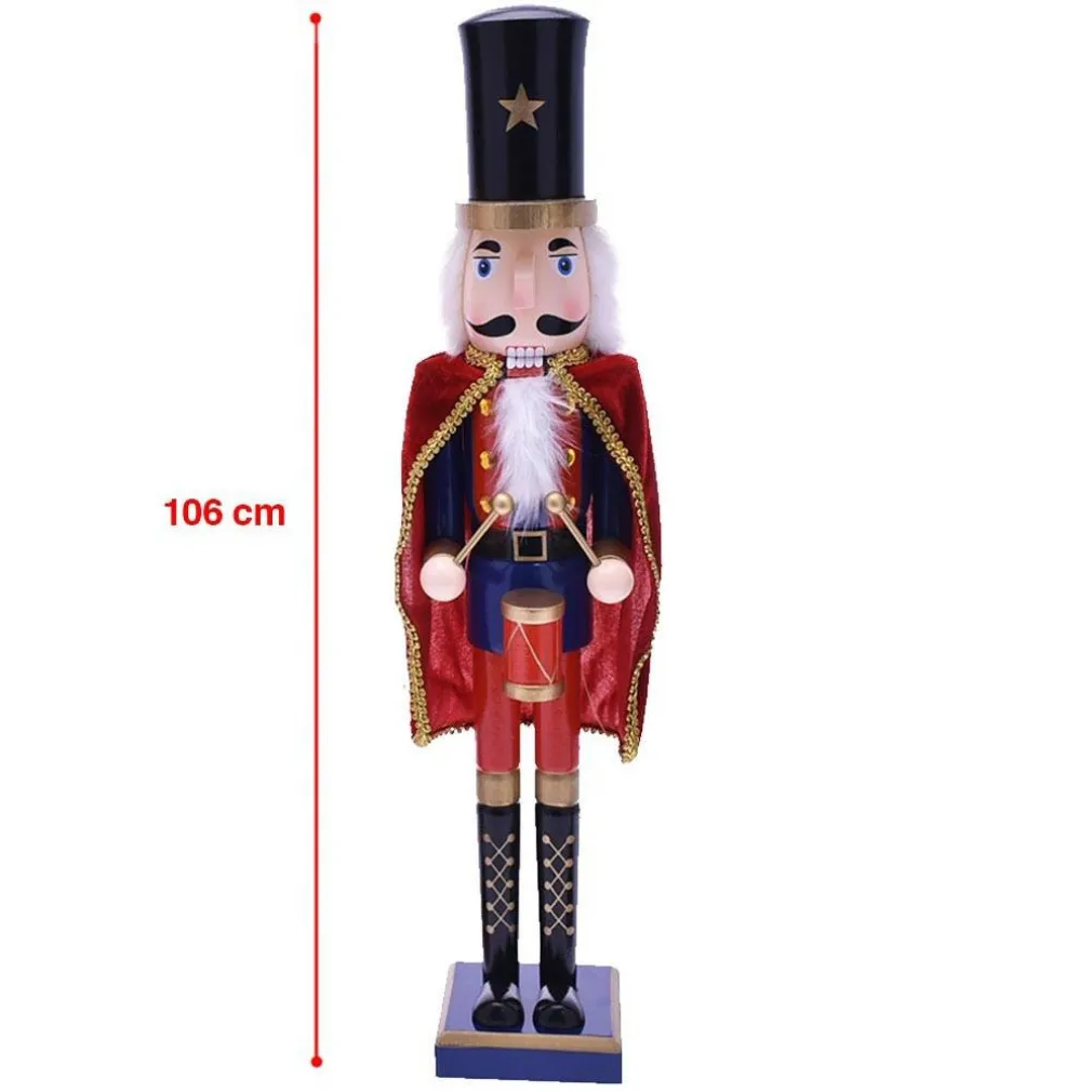 SOLDATO SCHIACCIANOCI DI NATALE IN LEGNO ALTEZZA 55 CM DECORAZIONI NATALIZIE