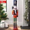 SOLDATO SCHIACCIANOCI DI NATALE IN LEGNO ALTEZZA 106 CM DECORAZIONI NATALIZIE