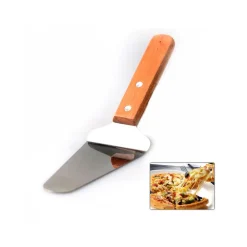 SPATOLA PER PIZZA DOLCI SERVI TRANCIO PORZIONE UTENSILE CUCINA MANICO IN LEGNO