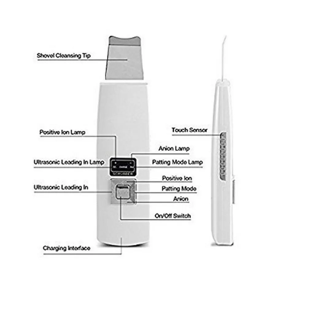 SPATOLA PER SCRUBBER PELLE ESFOLIANTE PULIZIA VISO ULTRASUONI PEELING FACCIALE