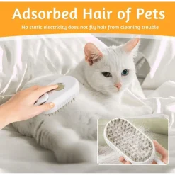 SPAZZOLA A VAPORE PER GATTI CANI ELIMINA PELO MORTO SOTTOPELO CAVO USB