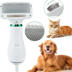 SPAZZOLA E PHON ASCIUGATORE PER CANI E GATTI ANIMALI DOMESTICI 2 IN 1 TOELETTA