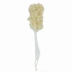 SPAZZOLA LAVASCHIENA ESFOLIANTE BAGNO DOCCIA SPUGNA GIALLO MANICO SCRUBBER 79603