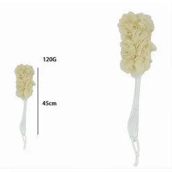 SPAZZOLA LAVASCHIENA ESFOLIANTE BAGNO DOCCIA SPUGNA GIALLO MANICO SCRUBBER 79603