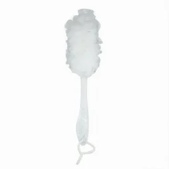 SPAZZOLA LAVASCHIENA ESFOLIANTE BAGNO DOCCIA SPUGNA MANICO SCRUBBER BIANCO 79600