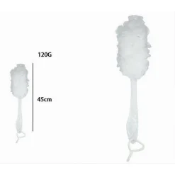 SPAZZOLA LAVASCHIENA ESFOLIANTE BAGNO DOCCIA SPUGNA MANICO SCRUBBER BIANCO 79600