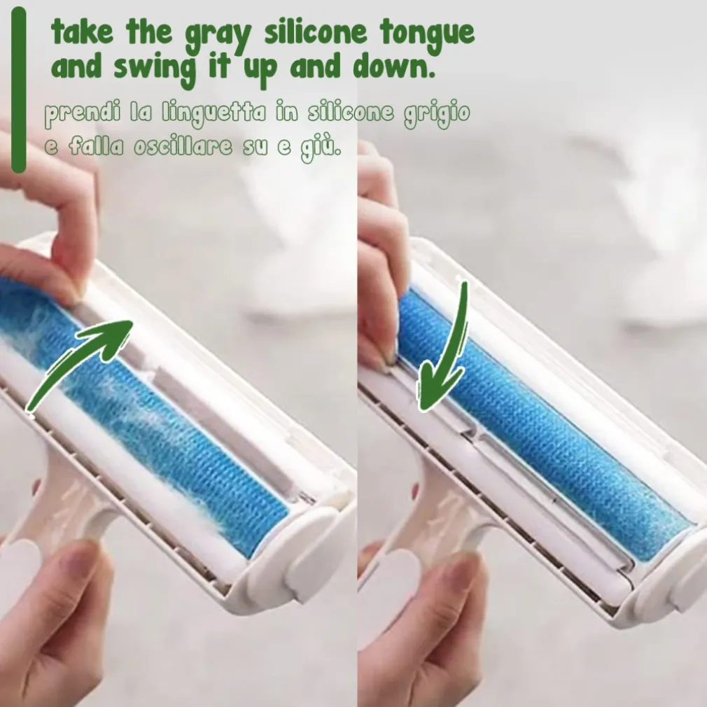 SPAZZOLA RIMUOVI PELI A RULLO CON CONTENITORE PER CANI E GATTI ANIMALI DOMESTICI