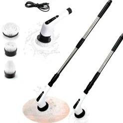 SPAZZOLA ROTANTE ELETTRICA MULTIFUNZIONE 9IN1 RICARICABILE SENZA FILI MANICO ESTENSIBILE