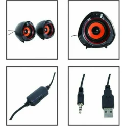 SPEAKER ALTOPARLANTI STEREO PER COMPUTER PC 2.0 CABLATO CAVO USB AUX 3,5MM Q87