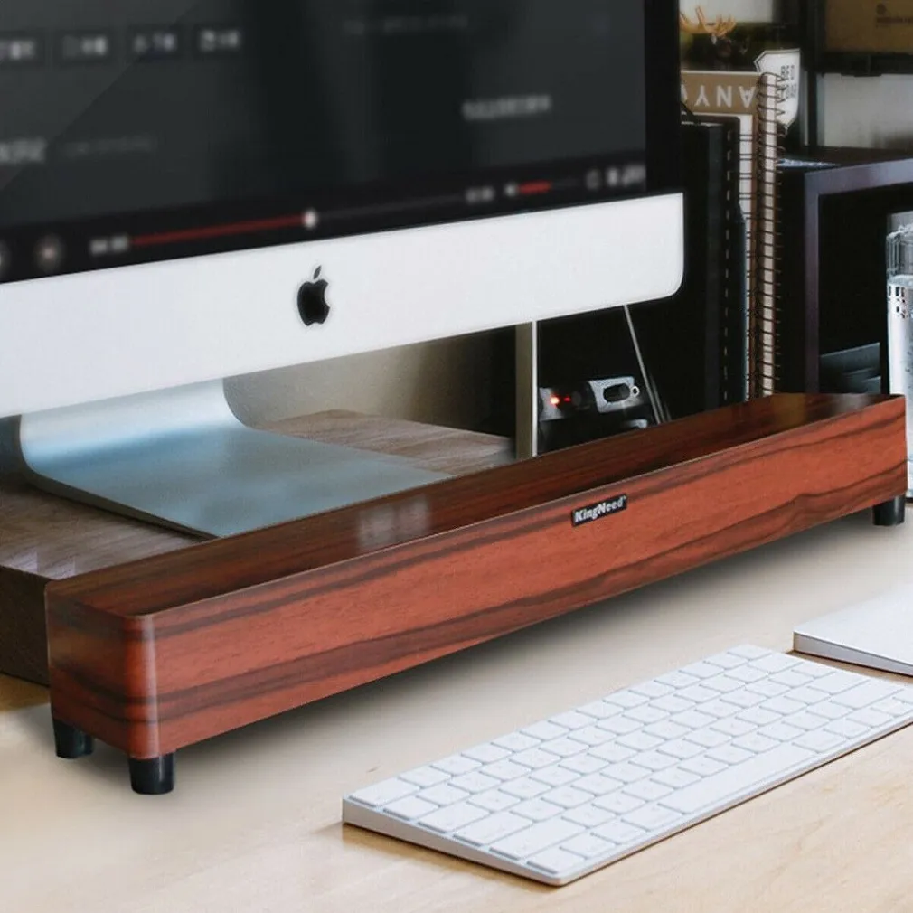 SPEAKER CASSA SOUNDBAR LEGNO AUX BLUETOOTH 4.2 WIRELESS SMARTPHONE TV TABLET PC