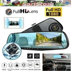 SPECCHIETTO CAMERA POSTERIORE HD REGISTRATORE AUTO SPECCHIO RETROVISORE Q-A182