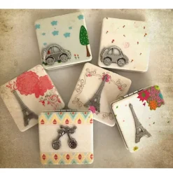 SPECCHIETTO SPECCHIO DA BORSA BORSETTE PER DONNA MAKE UP RICHIUDIBILE IDEA REGALO