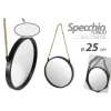 SPECCHIO 25 CM CON CORDA SPECCHIERA PARETE TONDO MODERNO NERO IN METALLO 777042