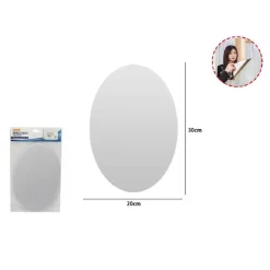 SPECCHIO ADESIVO FORMA OVALE ADESIVA MURALE ARREDAMENTO CASA 20 X 30 CM