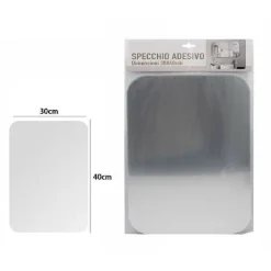 SPECCHIO ADESIVO FORMA RETTANGOLARE ADESIVA MURALE ARREDAMENTO CASA 30X40CM