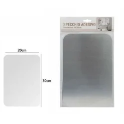 SPECCHIO ADESIVO FORMA RETTANGOLARE ADESIVA MURALE ARREDAMENTO CASA 20X30CM