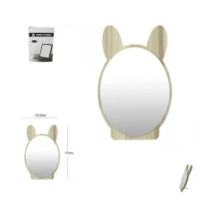 SPECCHIO COSMETICO DA APPOGGIO TAVOLO CON ORECCHIE IN LEGNO MAKEUP BAGNO