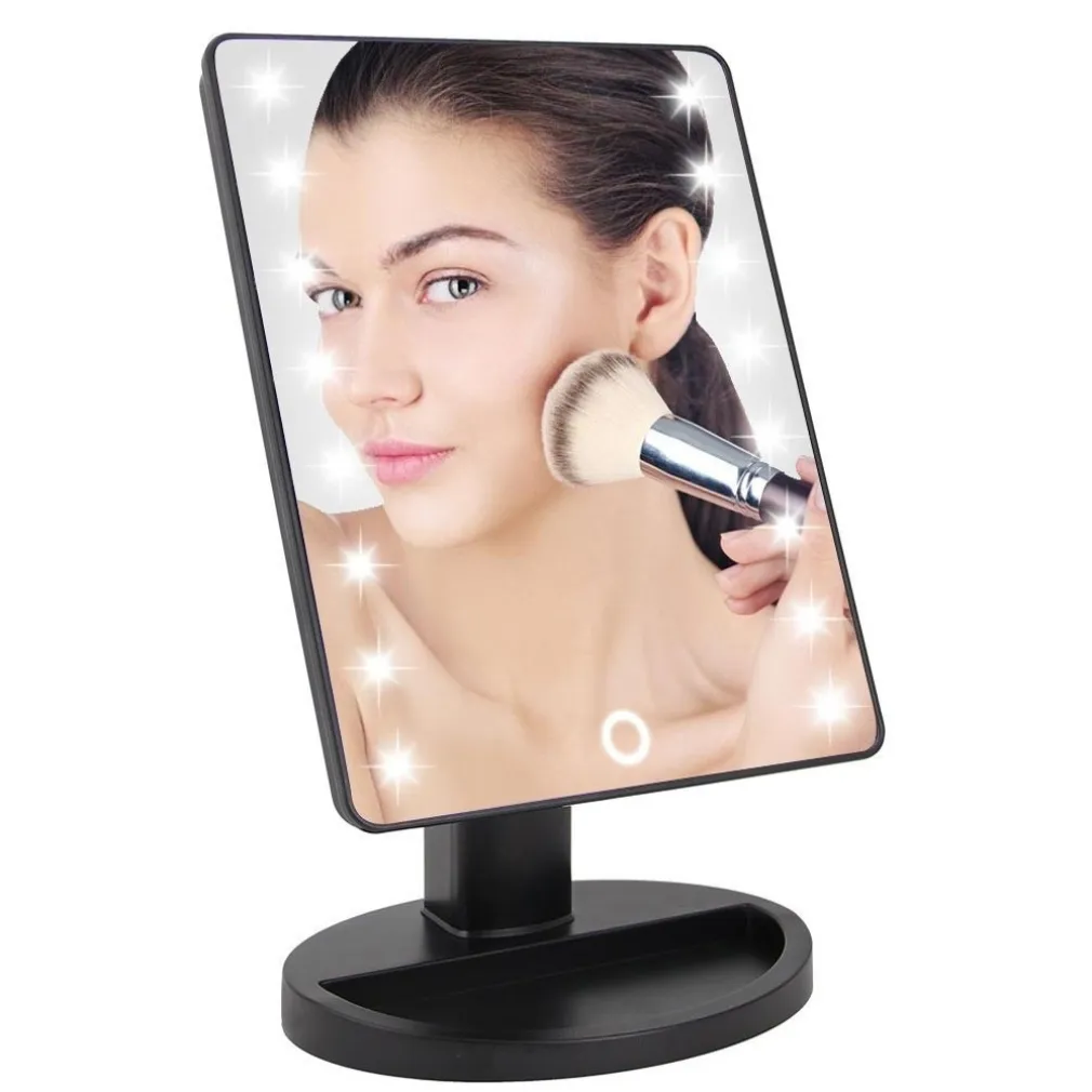 SPECCHIO DA TRUCCO ILLUMINATO 16 LED PORTATILE MAKE UP COSMETICO CAMERINO