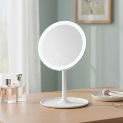 SPECCHIO LUMINOSO 26 LED CONTROLLO TOUCH DIMMERABILE REGOLABILE LUCE BIANCO FREDDO