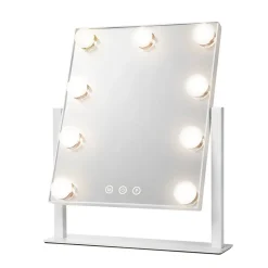 SPECCHIO LUMINOSO 9 LED TOUCH DIMMERABILE USB DESIGN STILE HOLLYWOOD 3 TEMPERATURE DI LUCE
