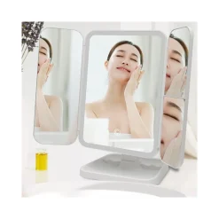 SPECCHIO MAKE UP ILLUMINATO CON LUCI LED SPECCHI REGOLABILI TRUCCO RICARICABILE