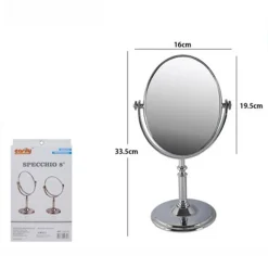 SPECCHIO OVALE TAVOLO MAKEUP TRUCCO GIREVOLE ACCESSORIO BAGNO DONNA 33.5CM 52770
