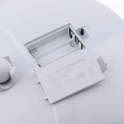 SPECCHIO PER TRUCCO INGRANDIMENTO 10X LED ROTAZIONE A 360° VENTOSA TUBO METALLO ROTONDO