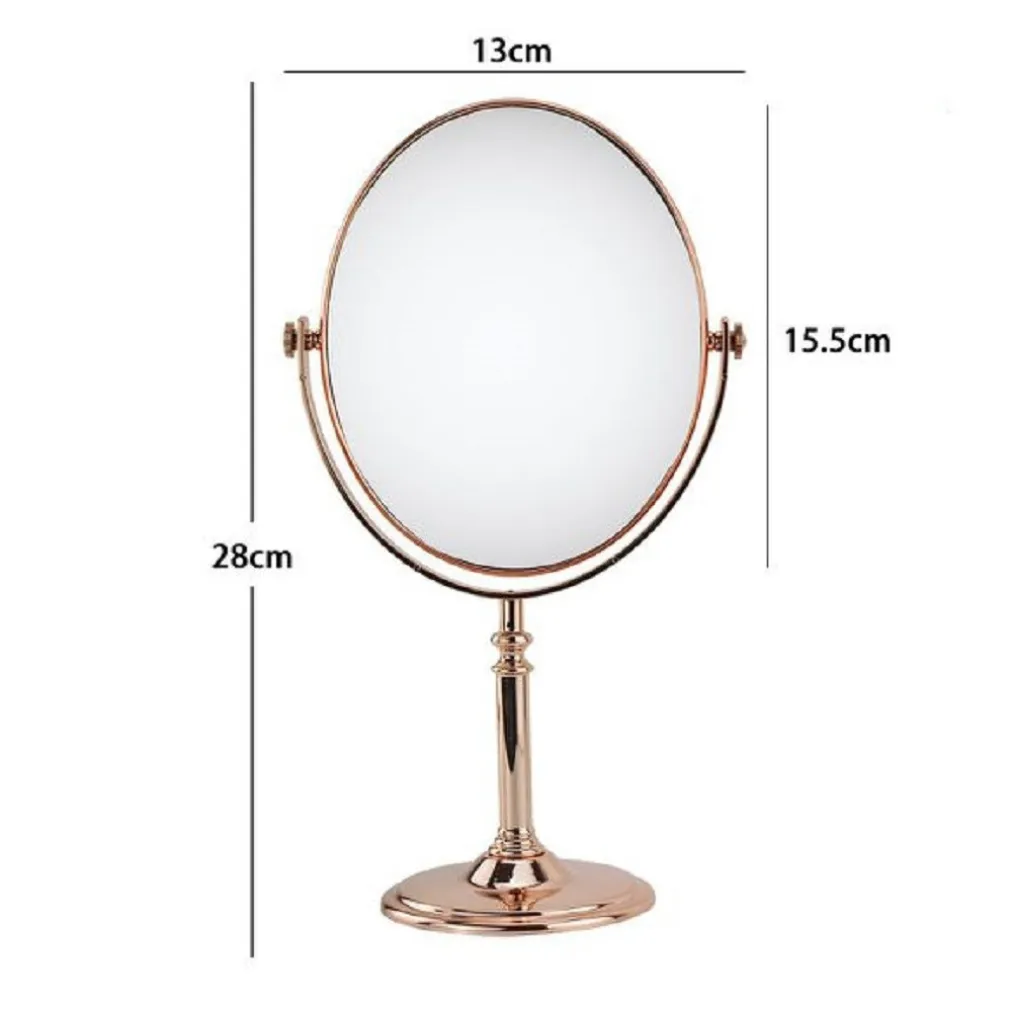 SPECCHIO TAVOLO MAKE UP TRUCCO ACCESSORIO BAGNO ORO ROSA DONNA 28 CM OVALE 69416