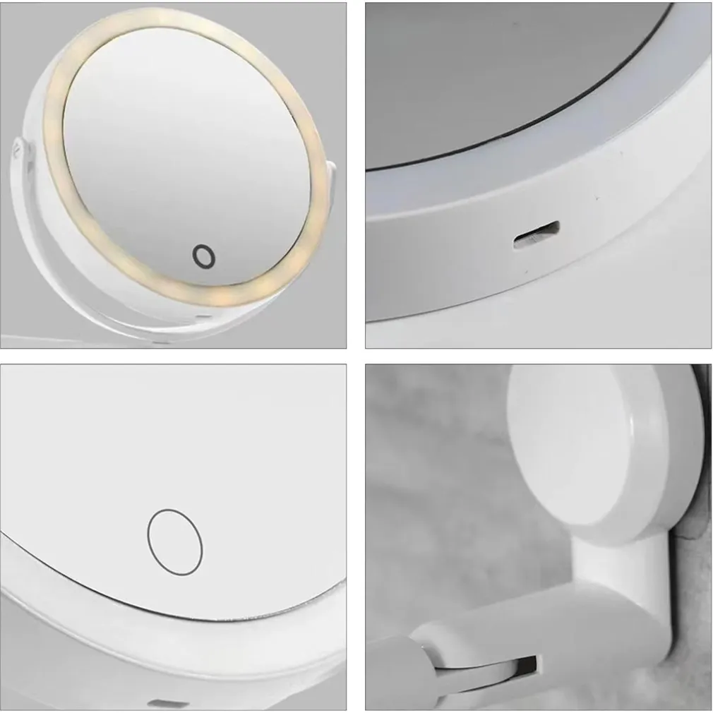 SPECCHIO TRUCCO A PARETE ILLUMINATO CON INGRANDIMENTO DIMMERABILE LED RICARICABILE TOUCH