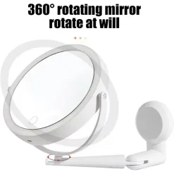 SPECCHIO TRUCCO A PARETE ILLUMINATO CON INGRANDIMENTO DIMMERABILE LED RICARICABILE TOUCH