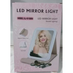 SPECCHIO TRUCCO LUMINOSO LUCE A LED CON ILLUMINAZIONE A TRE COLORI RICARICA USB PORTATILE